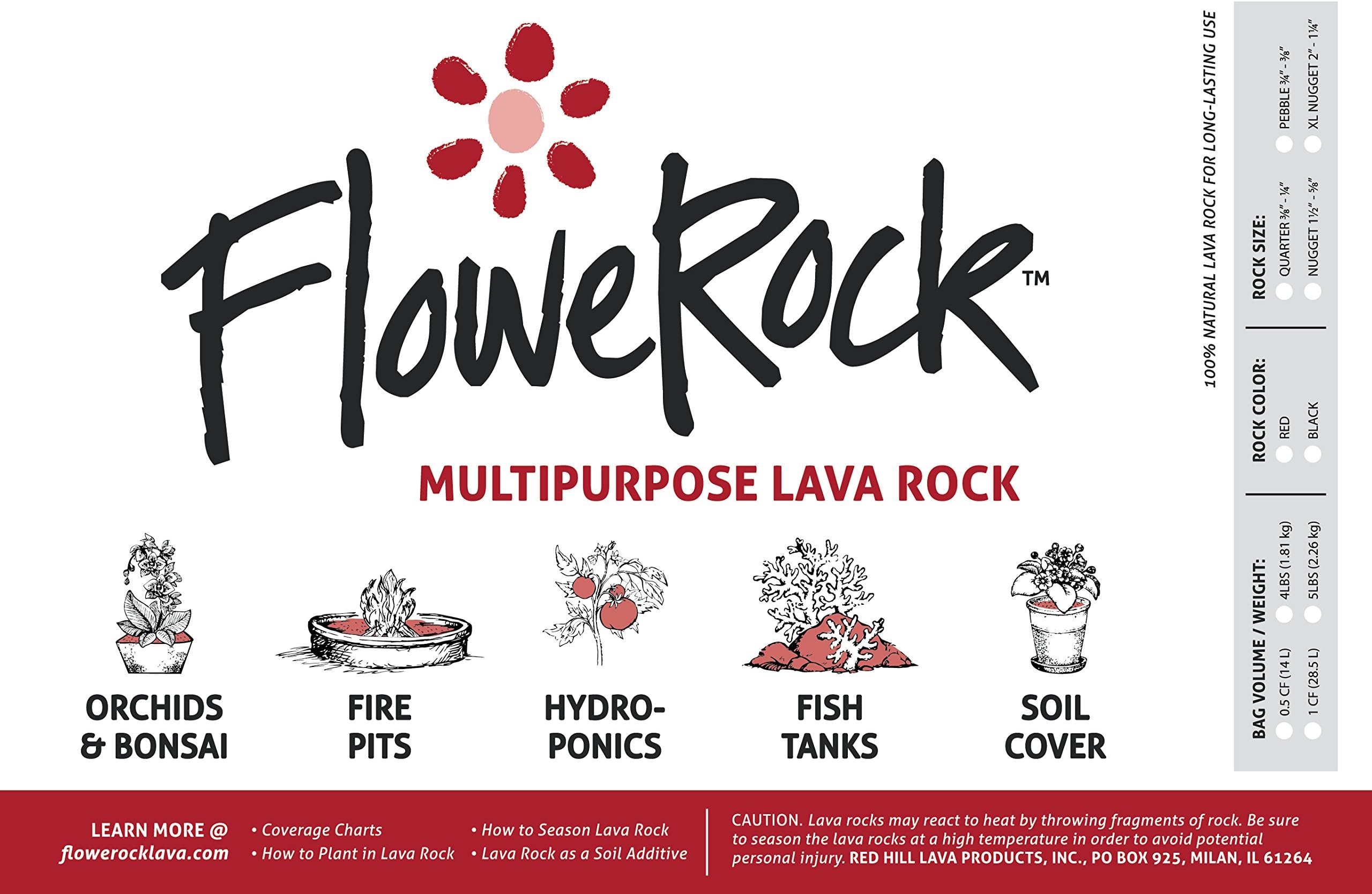 FloweRock 4LB Black Lava Rock - Pebble (3/8" - 3/4")