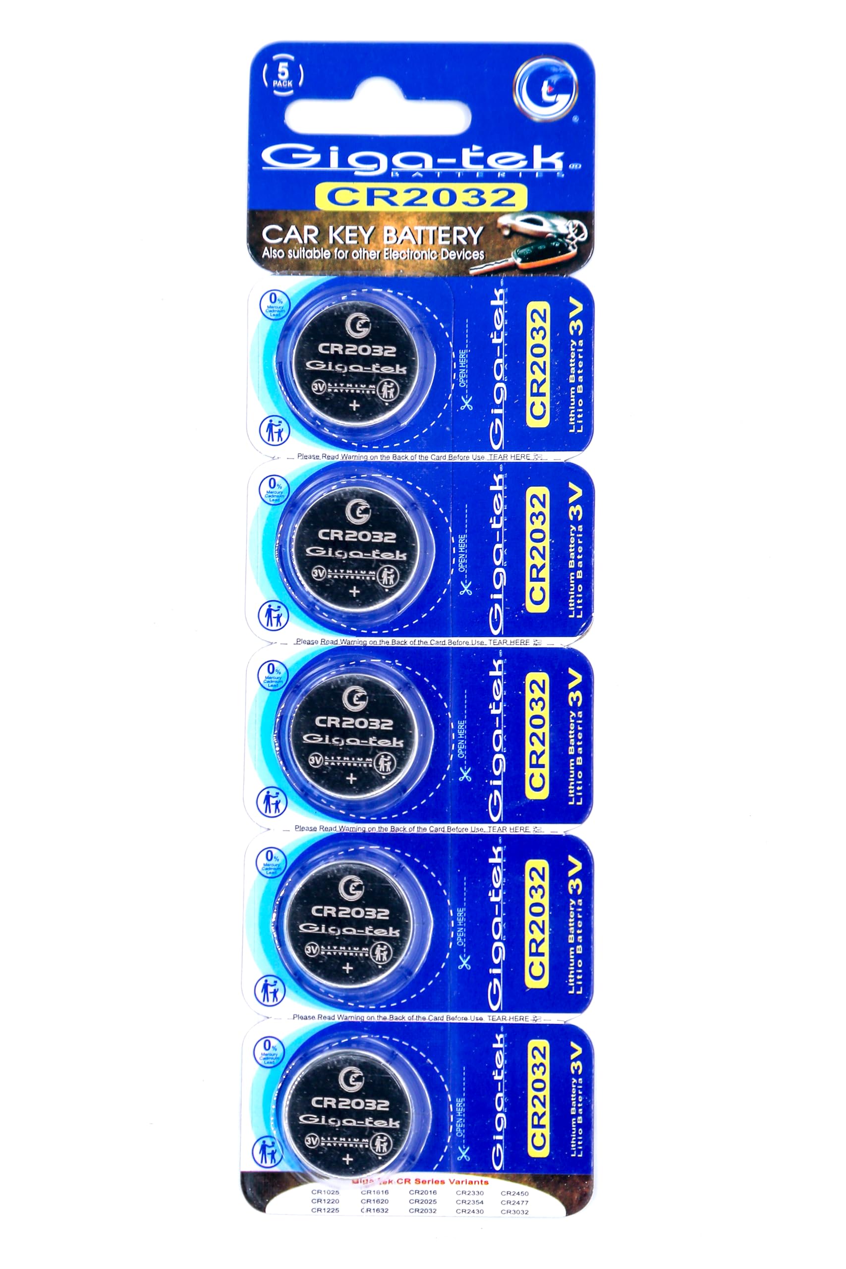 CR2032 Lithium Coin Premium Battery - Pack of 5
