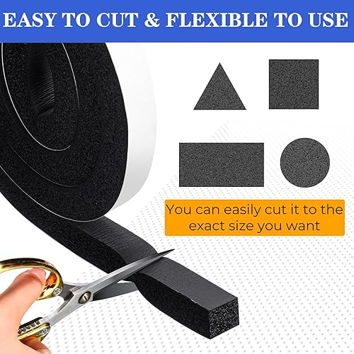 Miniatura 3 de Pangda Burlete de espuma adhesiva de 65 pies, cinta de espuma autoadhesiva de alta resistencia para puertas de aire acondicionado de 1 x 1 pulgada