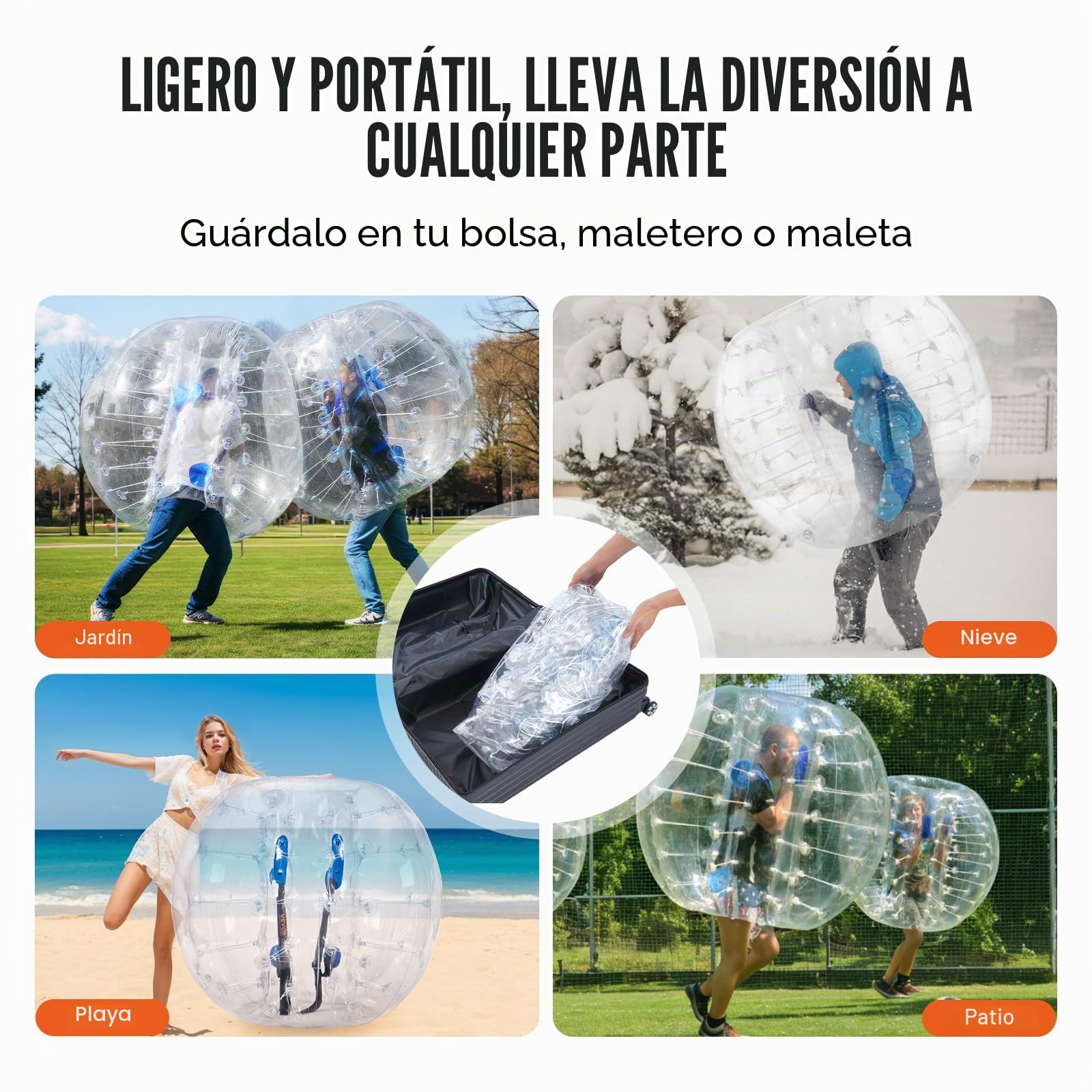 VEVOR Paquete de pelota inflable para adolescentes, bolas de PVC de 0,8 mm para jugar al aire libre