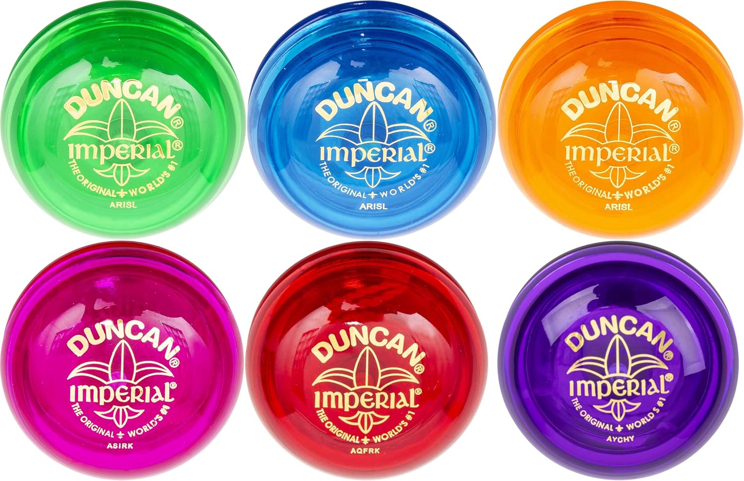 Duncan Imperial Yo-Yo Six Pack Gift Set - Includes One of Each Color (Green, Blue, Orange, Fuschia, Red, Purple)
