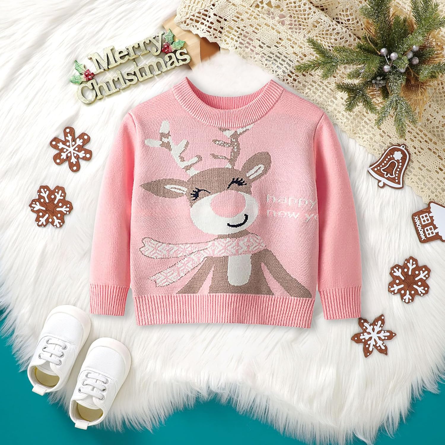 Pull D'hiver à Manches Longues Et Col Rond En Tricot Uni Pour Bébé Fille Garçon, Argent