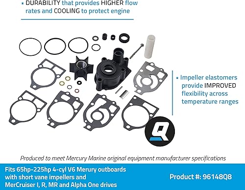 Miniatura 2 de Quicksilver 96148Q8 Kit de reparación de bomba de agua para fuerabordas Mercury y motores de popa MerCruiser