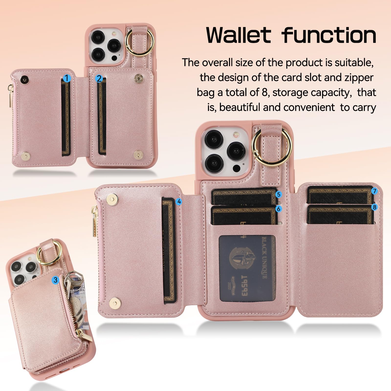 UEEBAI Custodia per iPhone 12 Pro Max 6.7 inch, Portafoglio in Pelle PU