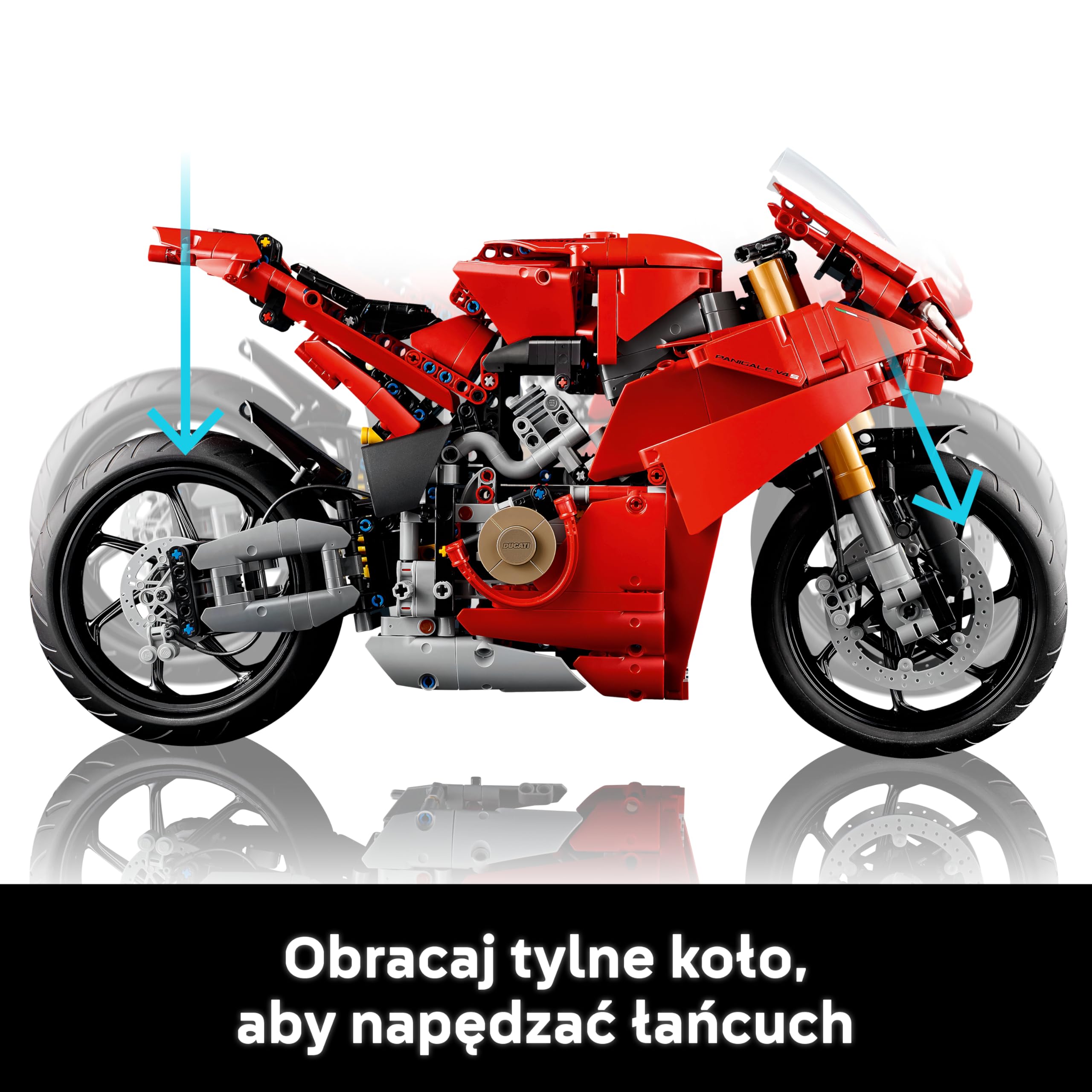 LEGO Technic Motocykl Ducati Panigale V4 S 42202 | Model motocykla, klocki konstrukcyjne Technic dla dorosłych, prezent dla fana motoryzacji, z podstawką, 1604 elementy
