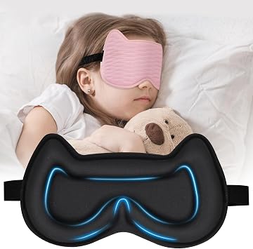 Kids Sleep Mask for Sleeping, Soft 3D Contoured Eye Mask for Kids