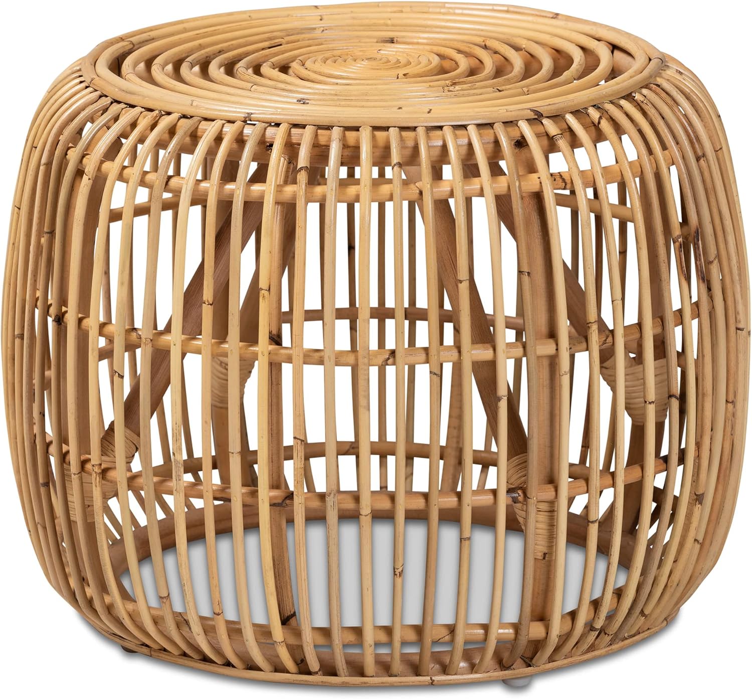 bali & pari Maverick Modern Bohemian Natural Rattan End Table