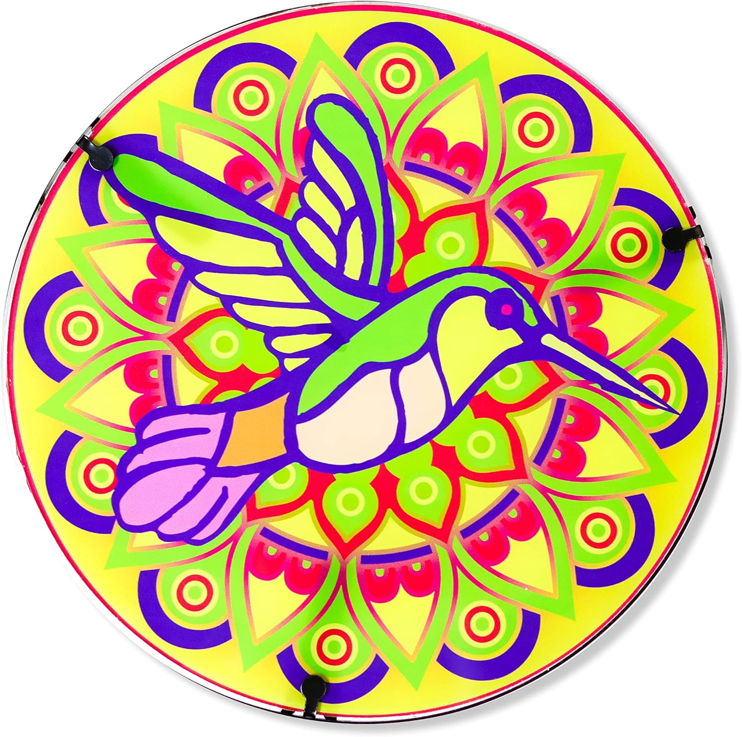 Trademark Innovations 22" Hummingbird Design Glass & Metal Side Table