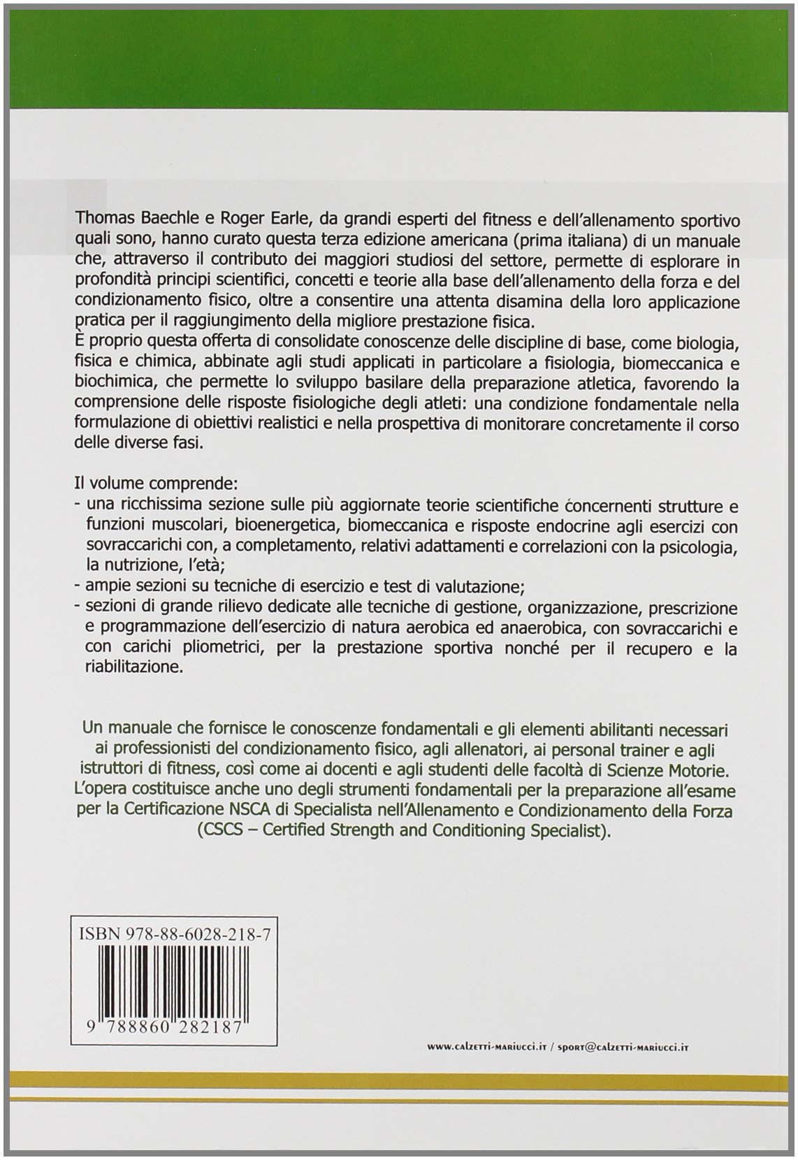 Manuale di condizionamento fisico e di allenamento della forza