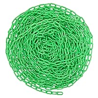 Vista 37 de Stockroom Plus Barrera de seguridad de cadena de plástico amarillo neón, rollo de 100 pies con eslabones de 1.5 pulgadas, rollo de cadena de neón