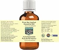 Vista 2 de Aceite esencial puro NAR Kachur (Curcuma zedoaria) destilado al vapor (paquete de tres) 3.4 fl oz x 3 (10 oz)
