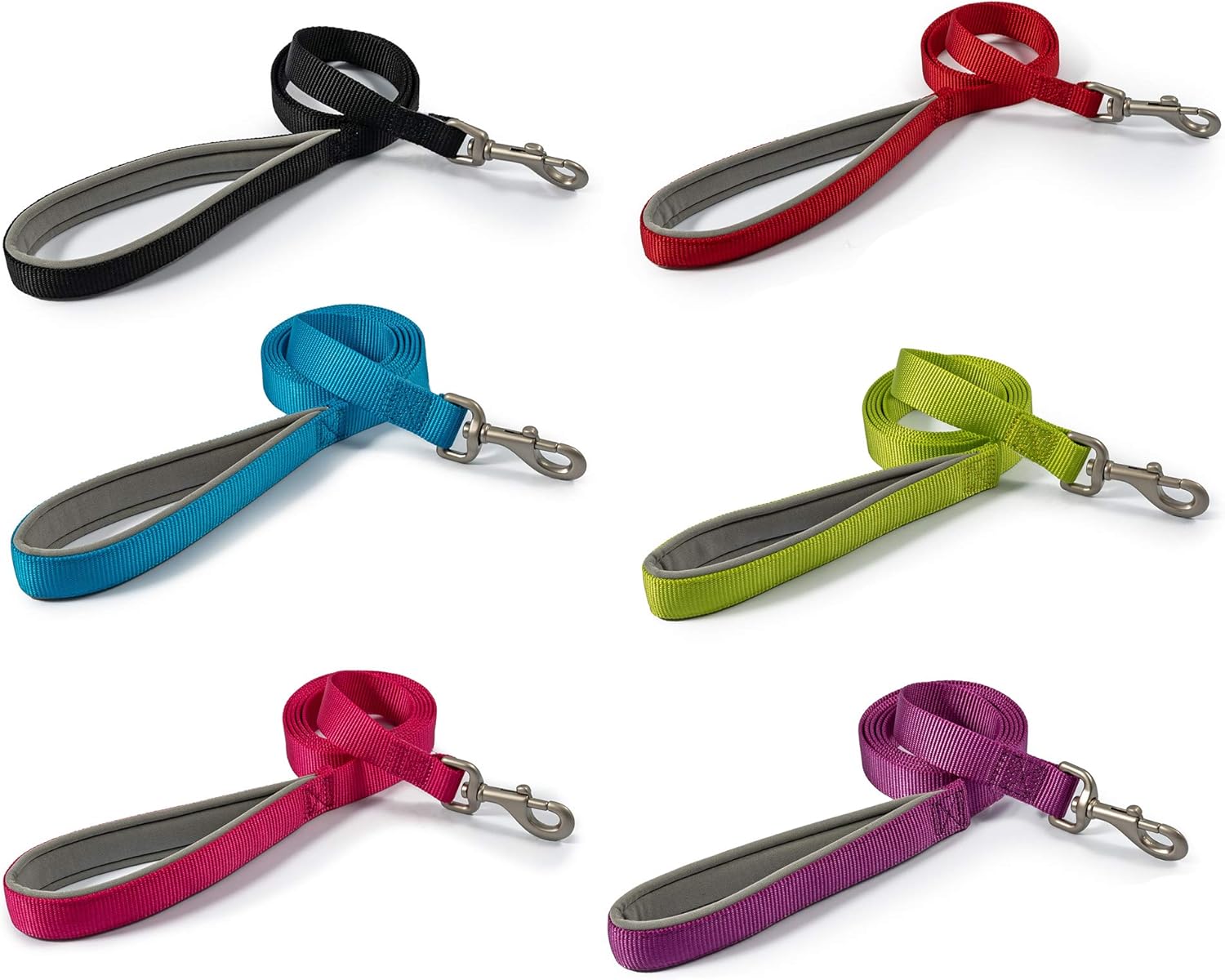 Ancol Viva Padded Snap Dog Lead with Neoprene Handle - Blue - Durable Weatherproof Poly Weave Puppy Walking Accessory - 1m x 25mm
