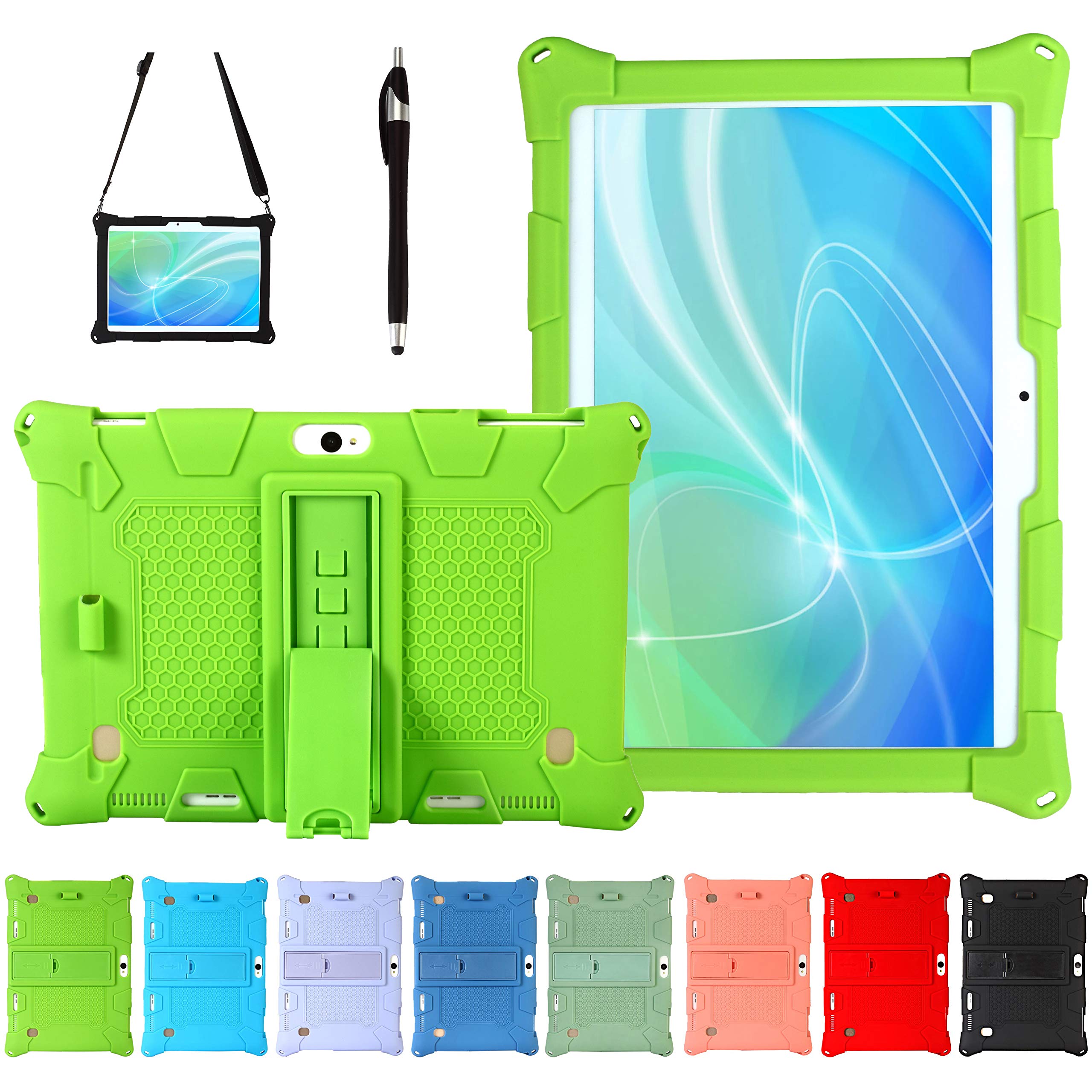 Silicone Case for Dragon Touch Notepad K10/K10/Max10,FLYINGTECH 10,MatrixPad S30,Lectrus 10,Hoozo 10,ZONKO 10.1,Victbing 10,CHENEN 10,XINGER 10,Manjee 10,Pritom 10,MoZhu 10, Light Green