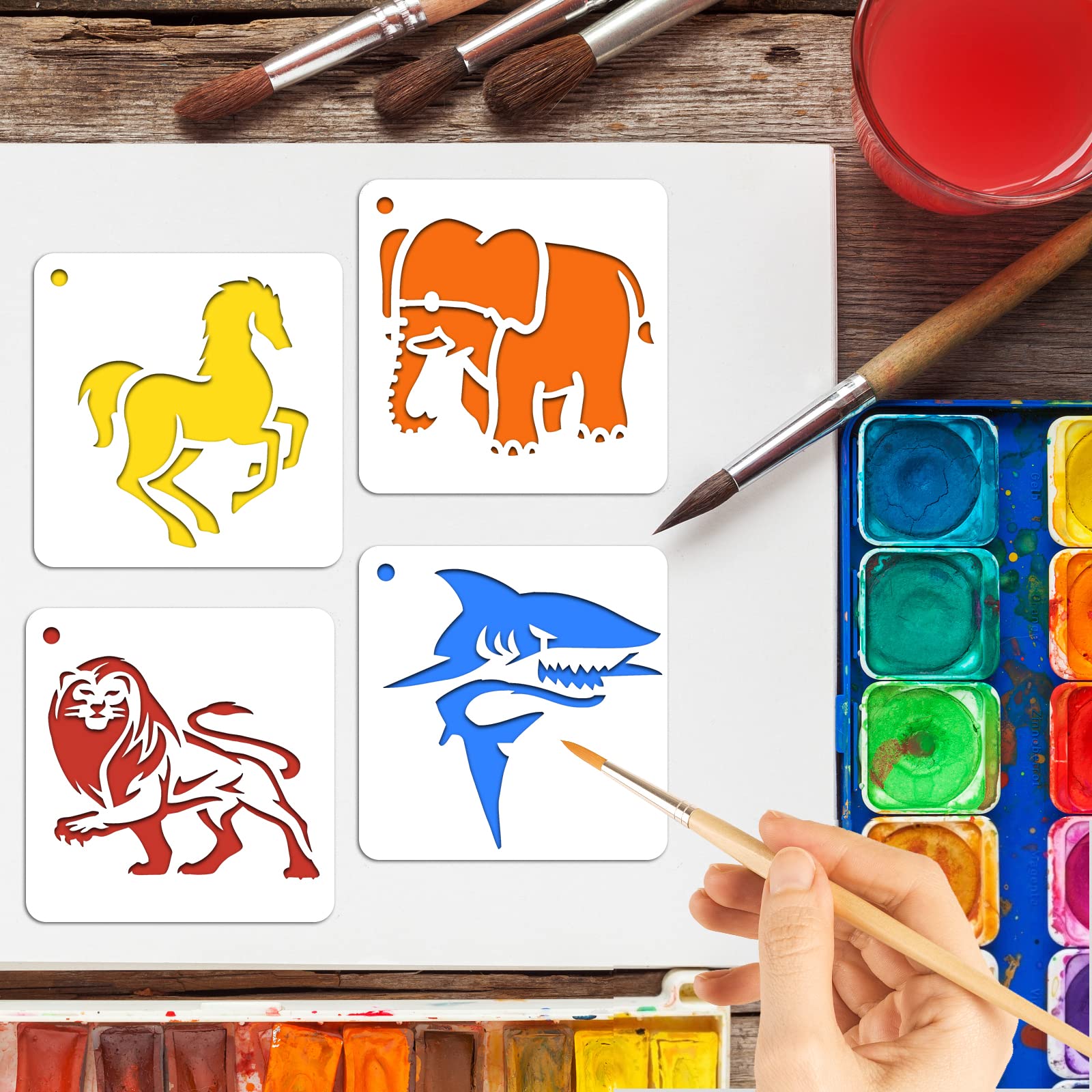 OOTSR 60 Pcs Painting Stencils for Craft Reusable Drawing Craft Stencils DIY - Image 3