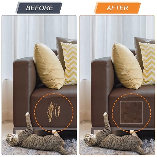 Miniatura 4 de Parches de cinta de reparación de cuero  Parche de reparación de cuero autoadhesivo de 4 x 63 pulgadas para sofá, kit de cinta de reparación de