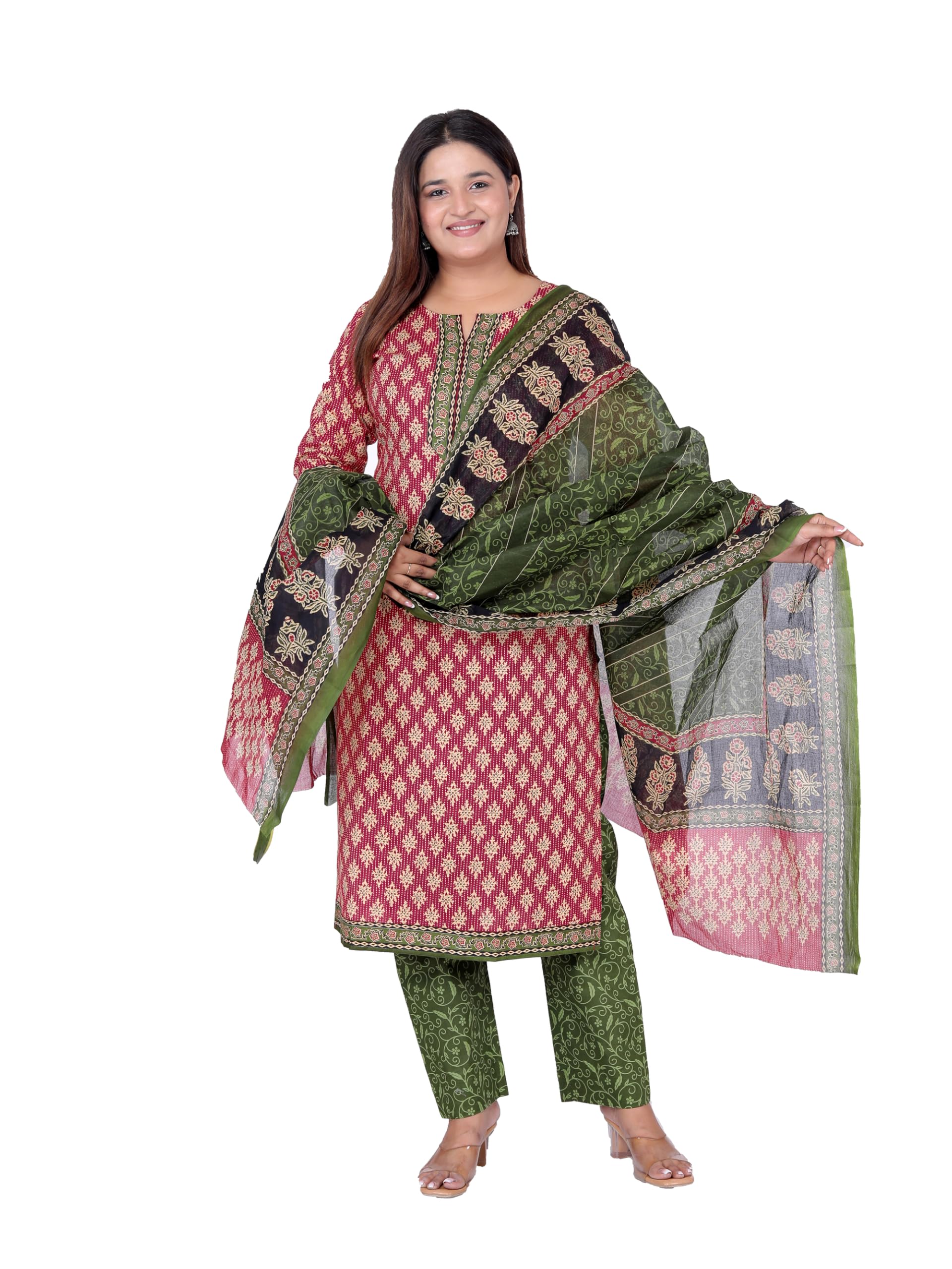 miraan Cotton Printed Readymade Salwar Suit For Women (MIRAANRV7404_Red)-picture-42