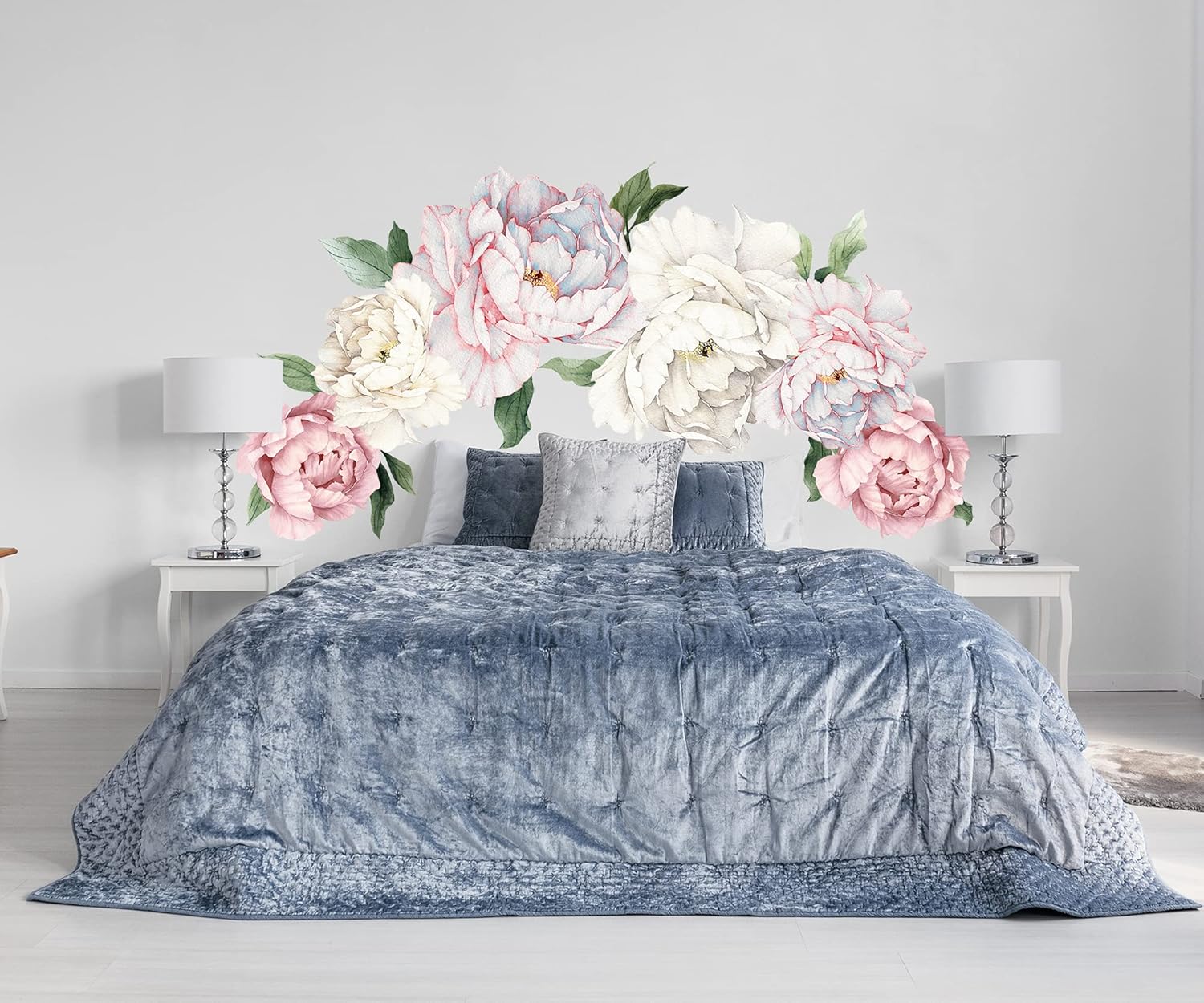 Murwall Peony Wall Decal Large Peonie Wall Sticker Kids Flower Wall Decals Watercolor Floral Removable Peel n Stick for Kids Livingroom