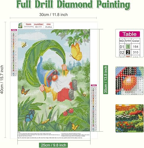 Miniatura 2 de NAIMOER Kits de pintura de diamantes de gnomos para adultos, kit de pintura de diamante de paracaídas de gnomos de taladro completo, pintura de
