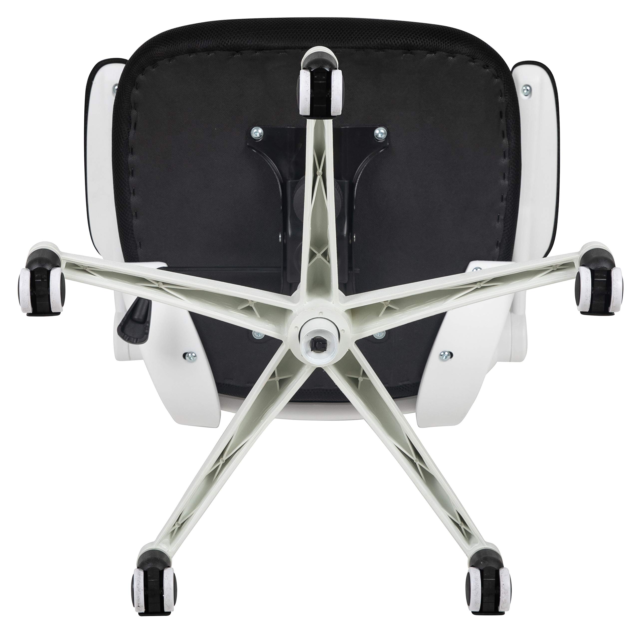 Flash Furniture Silla de Oficina Kelista, ergonómica, Respaldo Medio, Marco Blanco, Malla Negra con Giro