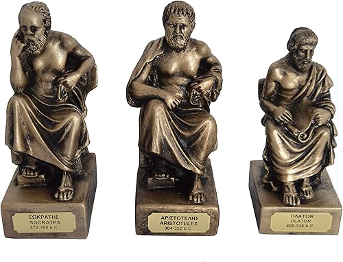 Miniatura 1 de Harilla Estatuas de bronce de Sócrates Aristóteles Platón - Padres de Filosofía - Maestro de estudiante