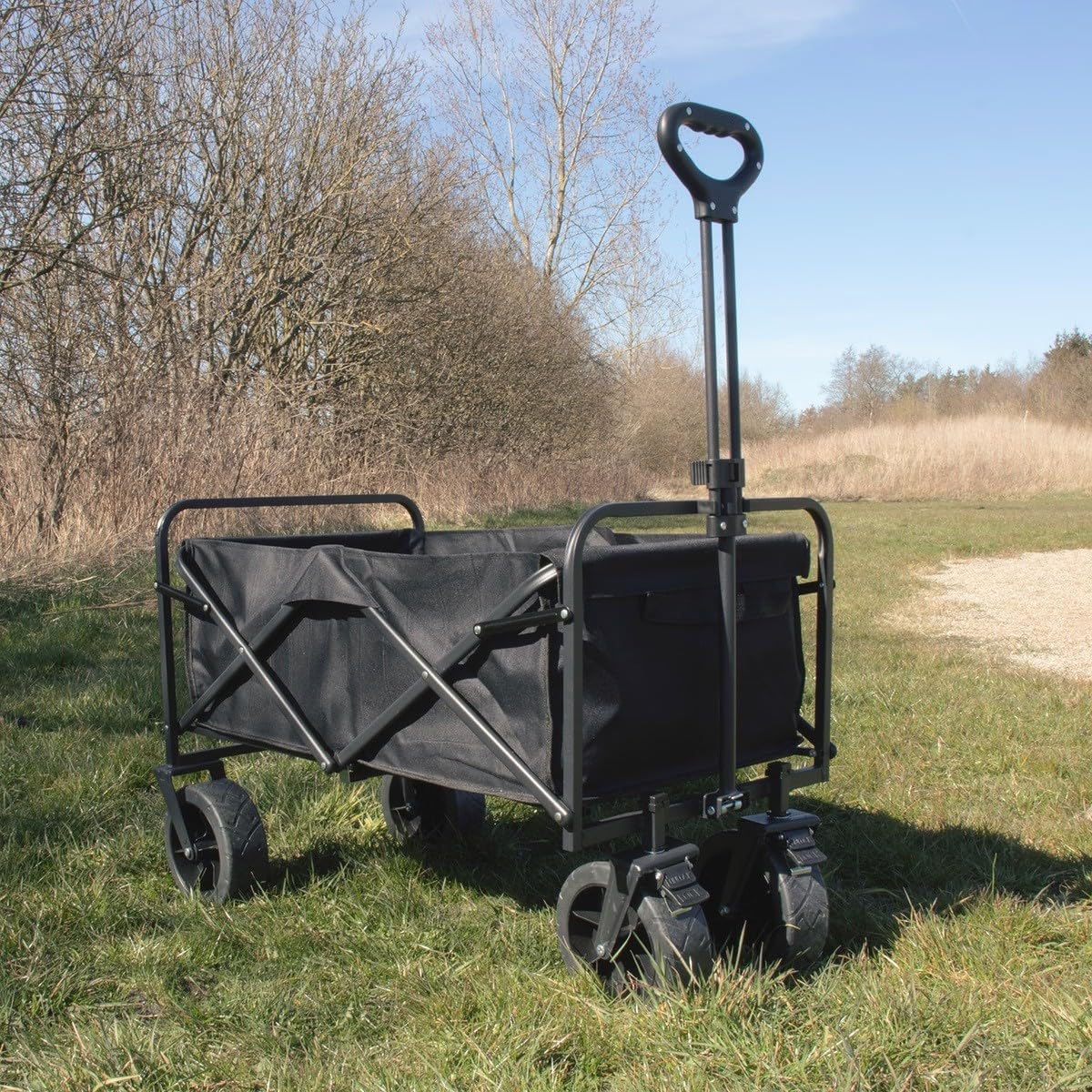 Uniwersalny składany wózek transportowy 402L Tkanina OXFORD Koła terenowe 8" Obciążenie 50 kg Wózek ogrodowy Camping Plaża