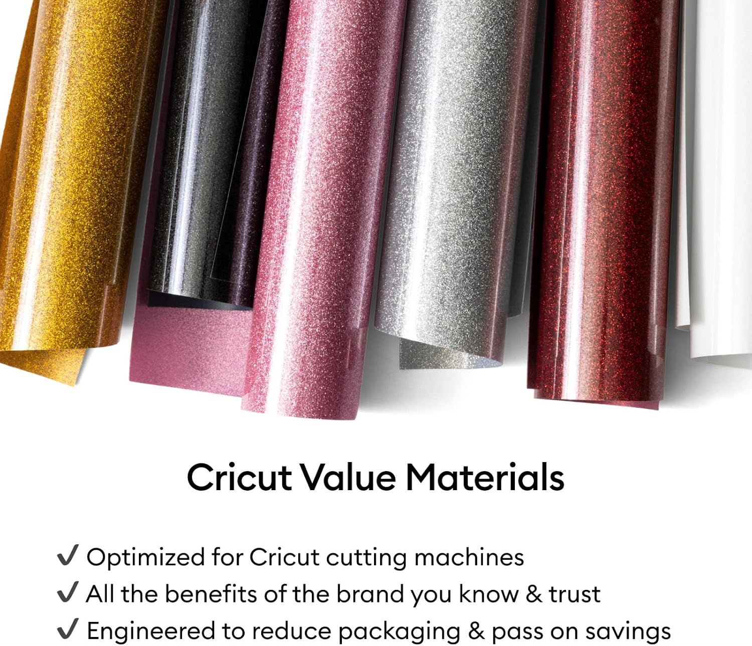 Cricut Value Glitter Iron On, White (10in x 8ft roll) - HTV Heat Transfer Vinyl
