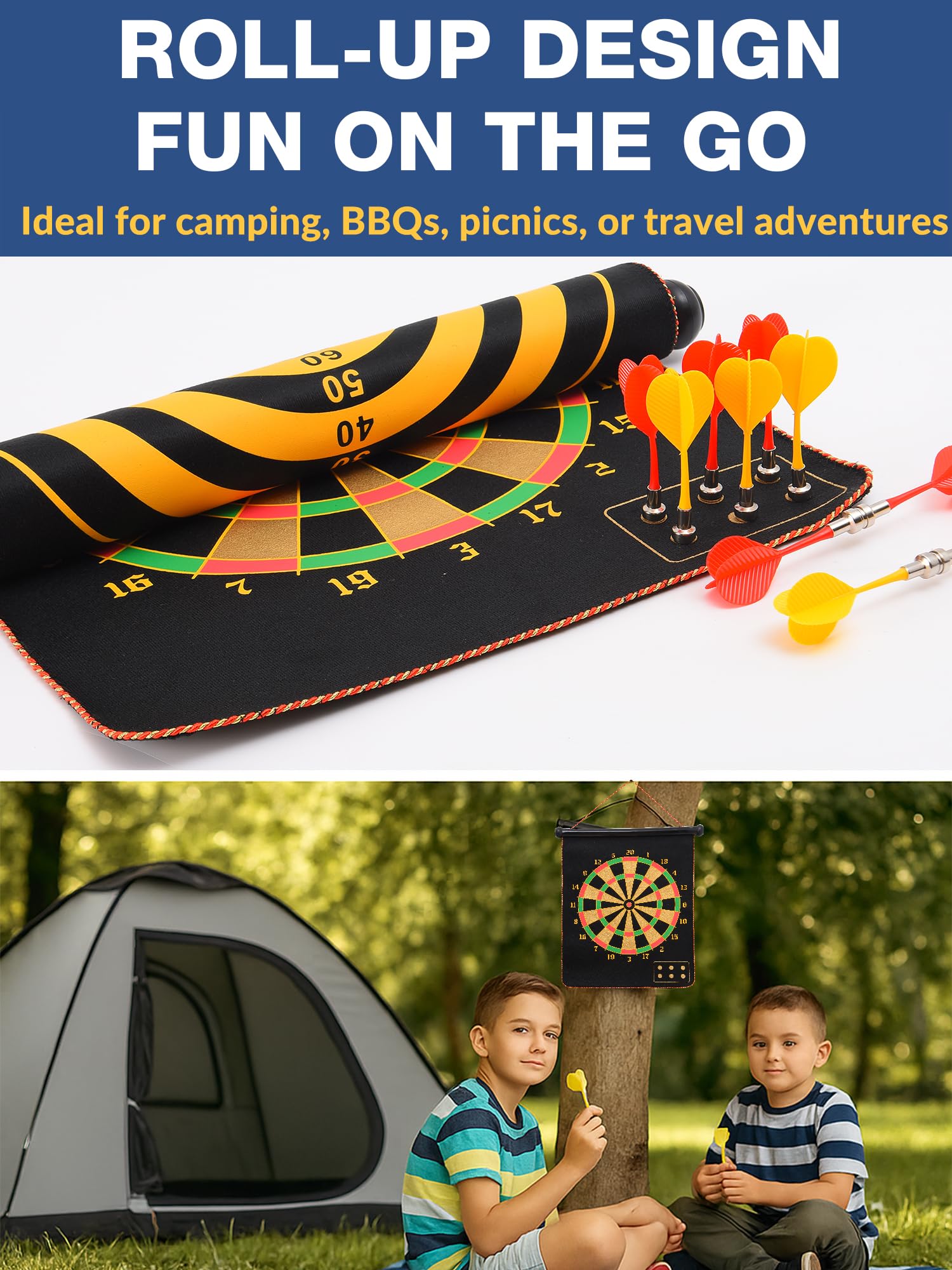 BATURU Bersaglio magnetico per freccette per bambini dai 4 anni in su, con 12 freccette sicure, regalo per ragazzi per compleanno e Natale, giochi per interni ed esterni