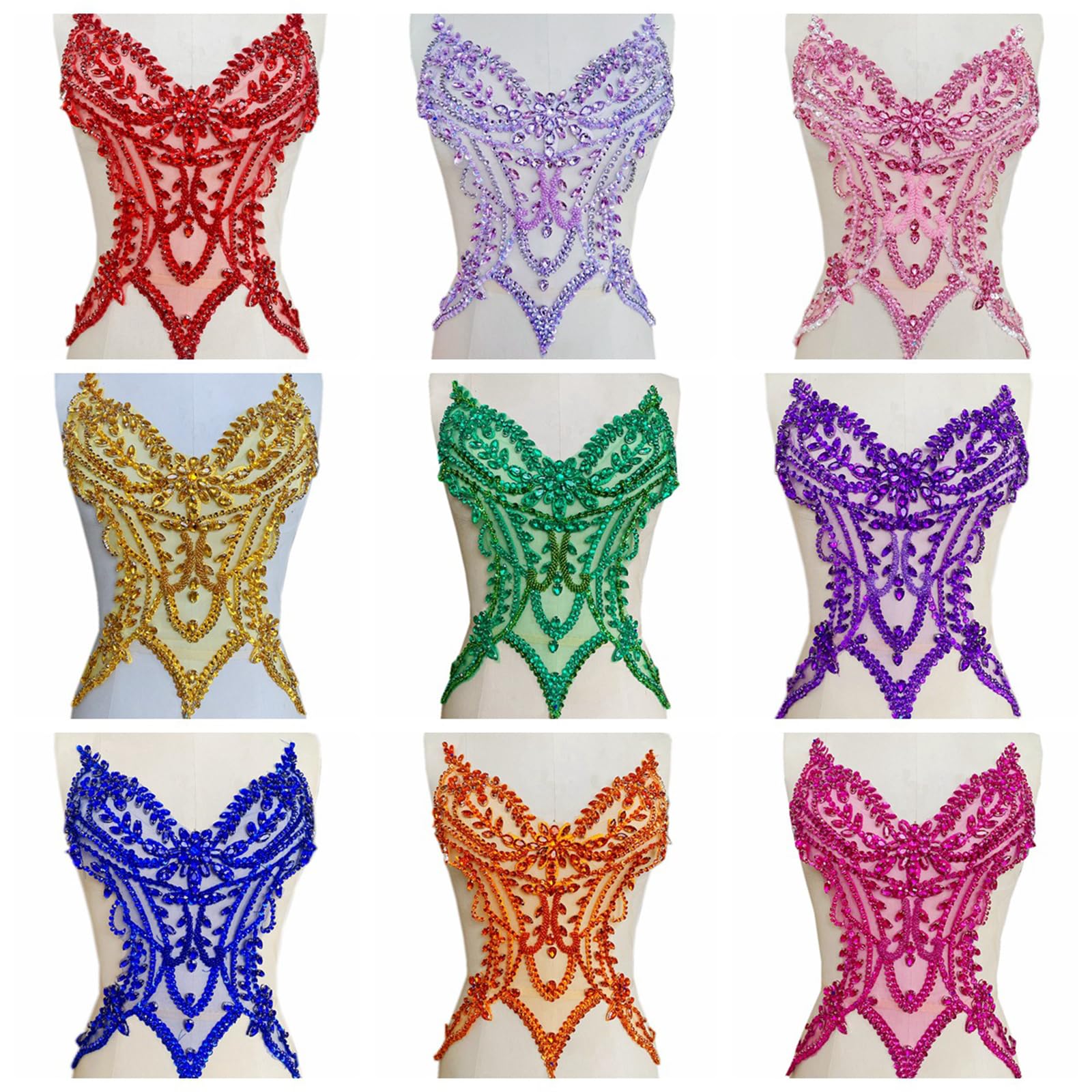 Rhinestones bordados a mano bordados a mano accesorios para ropa, vestidos de novia, decoración, bordados a mano