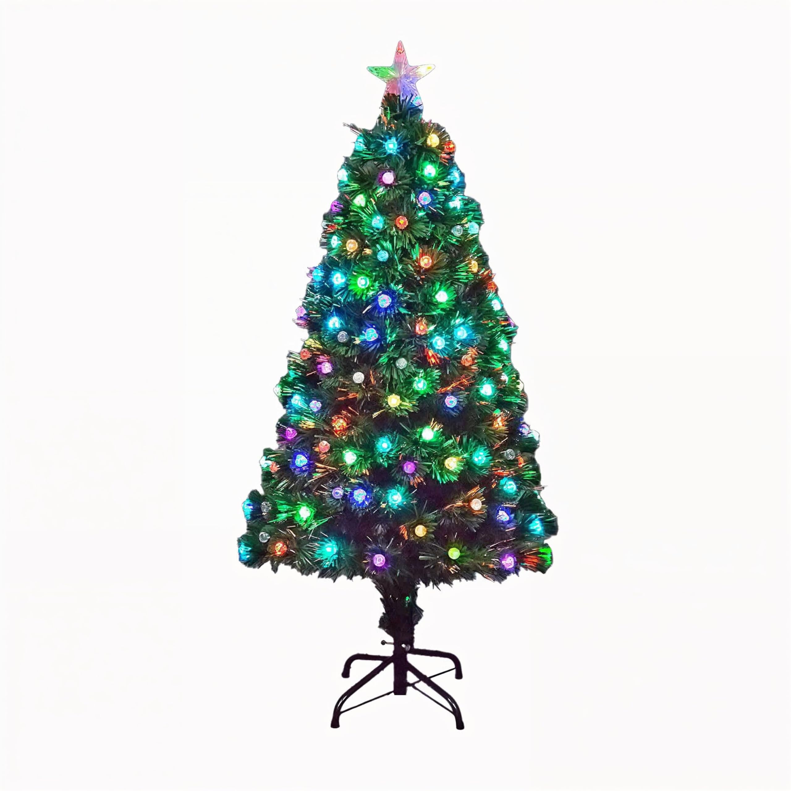 Shatchi (5Ft) Diamonds Fibre Optic Christmas Tree Led Pre-Lit Light