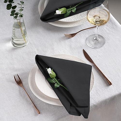 Miniatura 6 de Servilletas de tela para uso diario, 100% algodón, 18 x 18 pulgadas, color gris claro, servilletas de boda, servilletas de cóctel, servilletas de