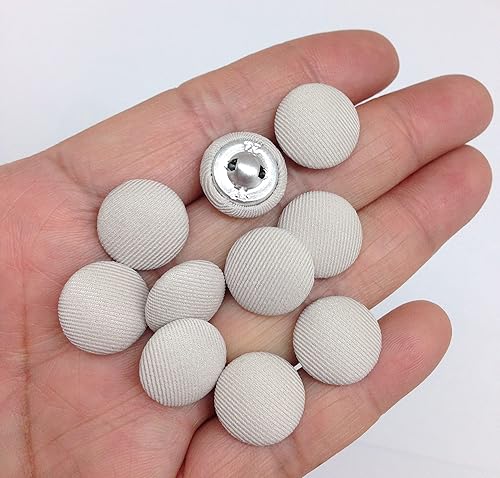 Vista 116 de PEPPERLONELY 10 piezas de tela de 0.394 in cubierta con botones redondos de vástago de metal, azul marino