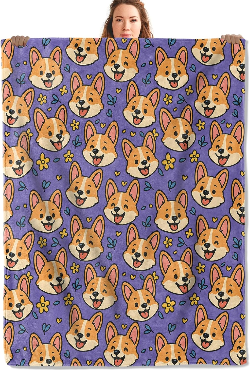 Cute Lamb Gifts, Baby Sheep with Bell and Floral Blanket for Girls Kids Women, Cozy Warm Flannel Throw Blankets for Bedroom, Travel, Couch, Home Decor, 50x60 in