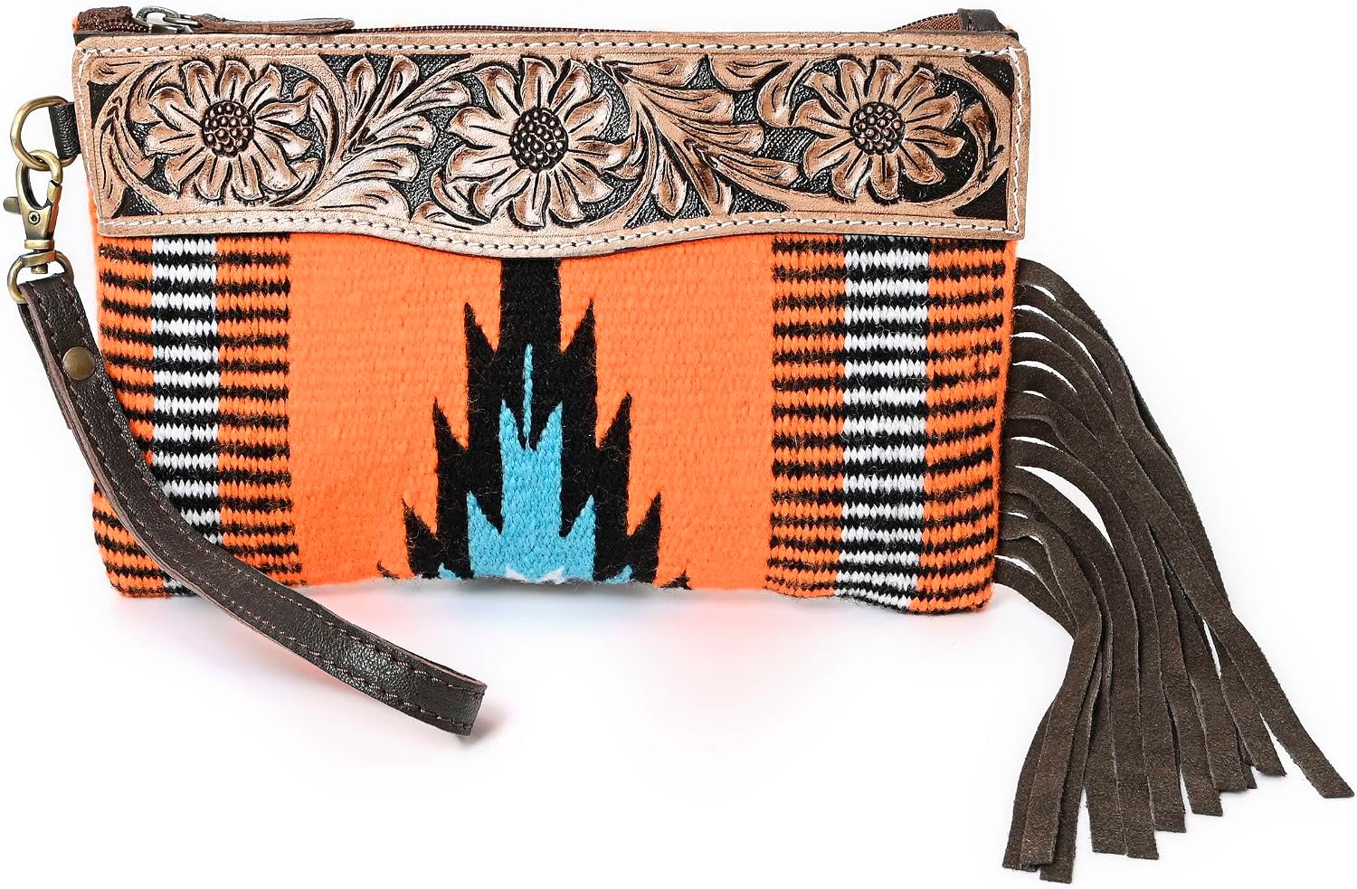 Merbaa Women Monarch Mini Woolen Western Handmade Clutch Wallet- Zipper Foldover Clutch