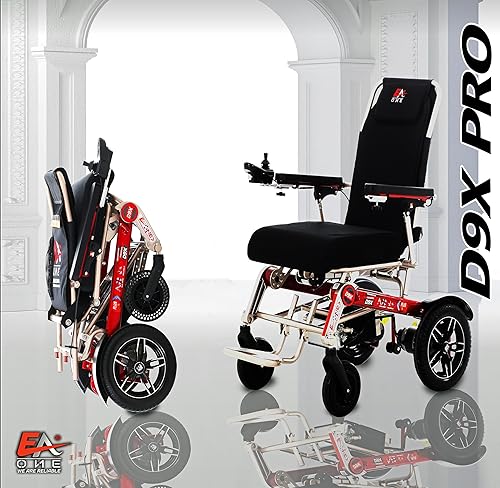 EAONE D9X Plus Silla de ruedas eléctrica, silla de ruedas eléctrica portátil, todo terreno, motores duales de 500 W, silla de ruedas eléctrica