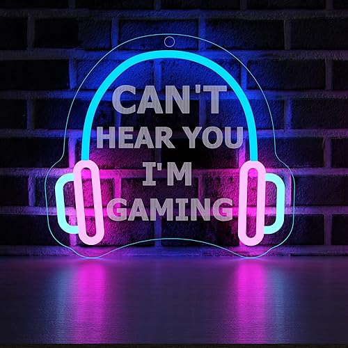 YuanDian Letrero de neón para gamer, Can't Hear You I'm Gaming, luces LED de neón para decoración de pared de sala de juegos, ideas de regalo para disponible en Yaxa Venezuela