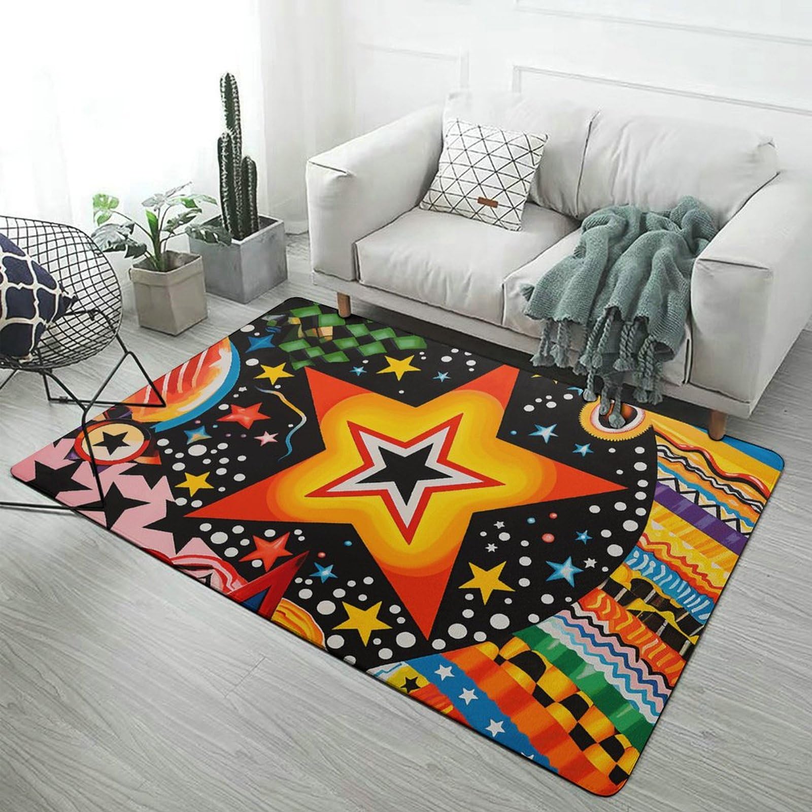 Tapis de sol motif étoiles idéal pour le confort de votre salon ou de votre bureau