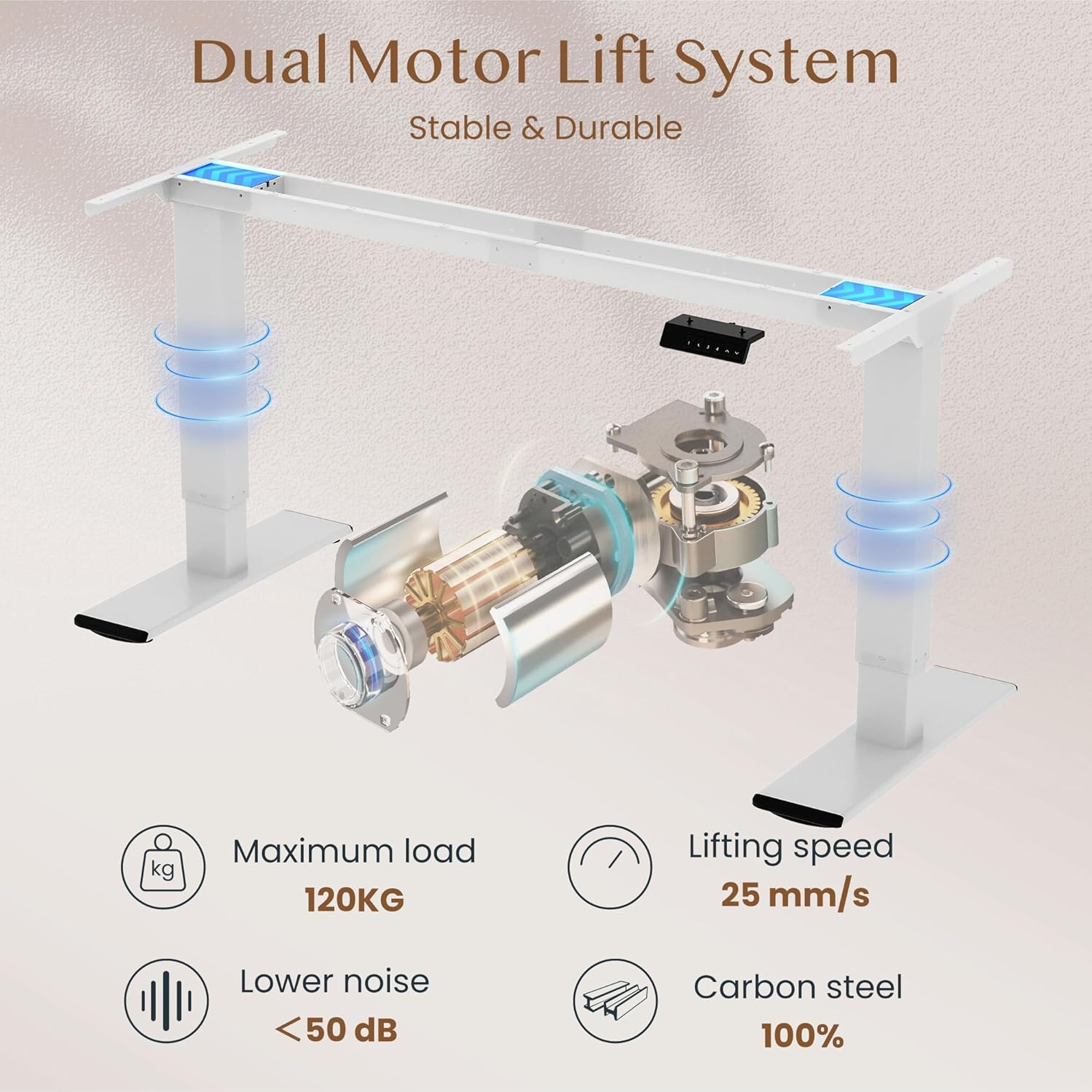FLEXISPOT dual motor lift system diagram