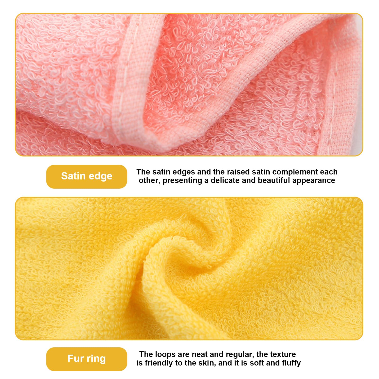 Plomveriq 6Pcs Bamboo Fiber Face Cloths Towel, Reusable Face Body Cloths, 25x25cm Squares Washcloths - Image 3