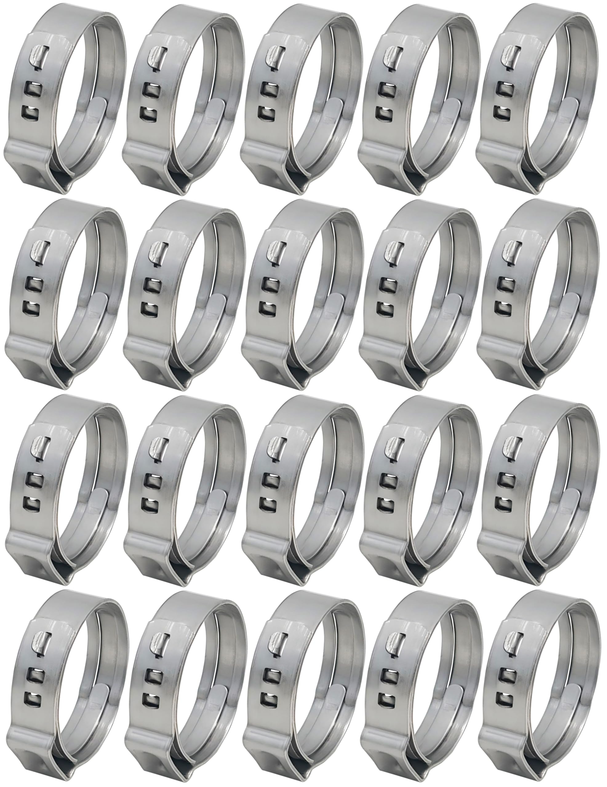 OCS Parts – Oetiker Ear Clamps 167 Series, 304 Stainless Steel, 22.6 mm Size, Pack of 20, Band Dimension 7 x 0.6 mm, Includes OCS Parts 2-Year Warranty