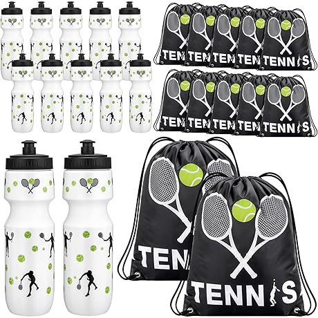 Talltalk Tennis Party Favors 24 oz Tennis Squeeze Water Bottle Bulk with...