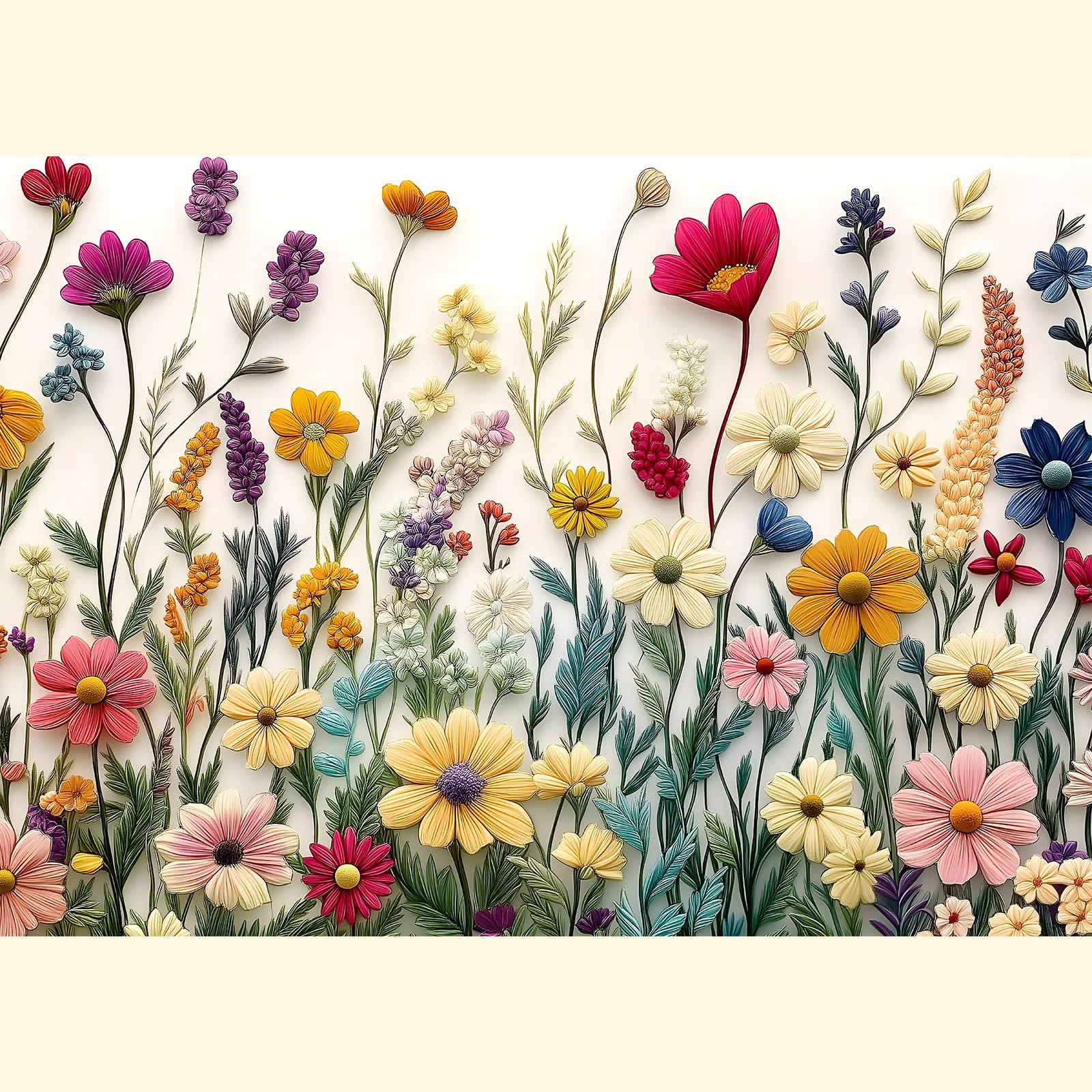 Puzzles for Adults 1000 Pieces, Wildflower Jigsaw Puzzles - Dance of Wildflowers, Impossible Wildflower Puzzle for Seniors Families, 27.56 x 19.69 Inches, 1:1 Poster, Letter on The Back