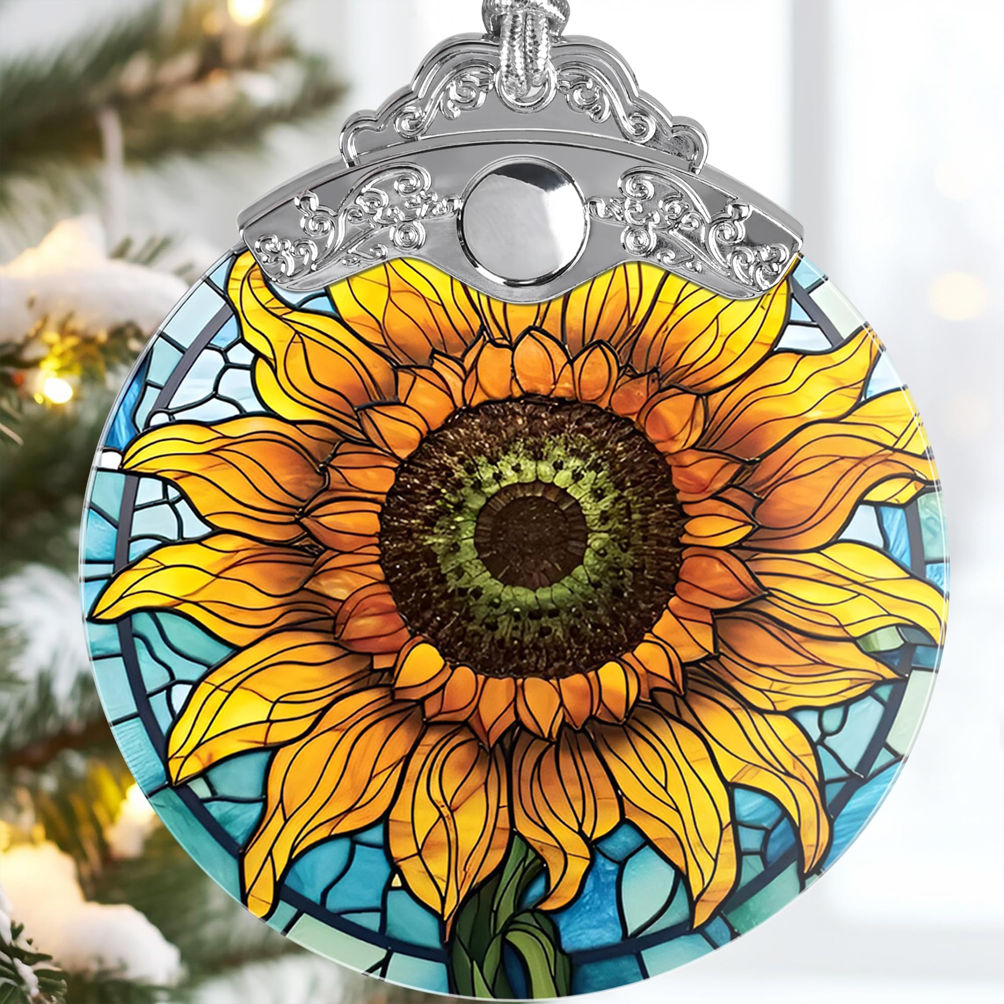 Sunflower Ornaments - Jocidea Sunflower Christmas Ornament - Beautiful Flower Ornament Gift - Holiday Keepsake - Sunflower Stocking Stuffer - Sunflower Gift