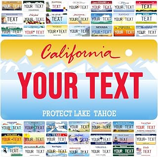 Custom Mini License Plate - Select from All 50 States - Personalized Front California License Plate,Customized State Car Plates,Customizable Car Tag for Kids Bike Bicycle,4 x 2 Inch