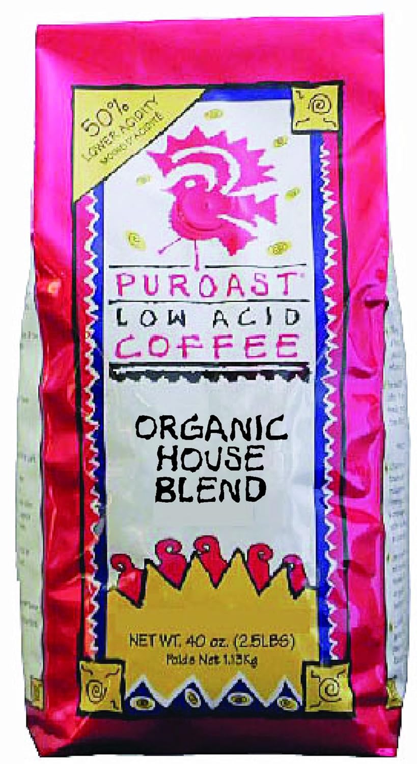 Puroast Low Acid Coffee Organic House Blend Whole Bean Bag