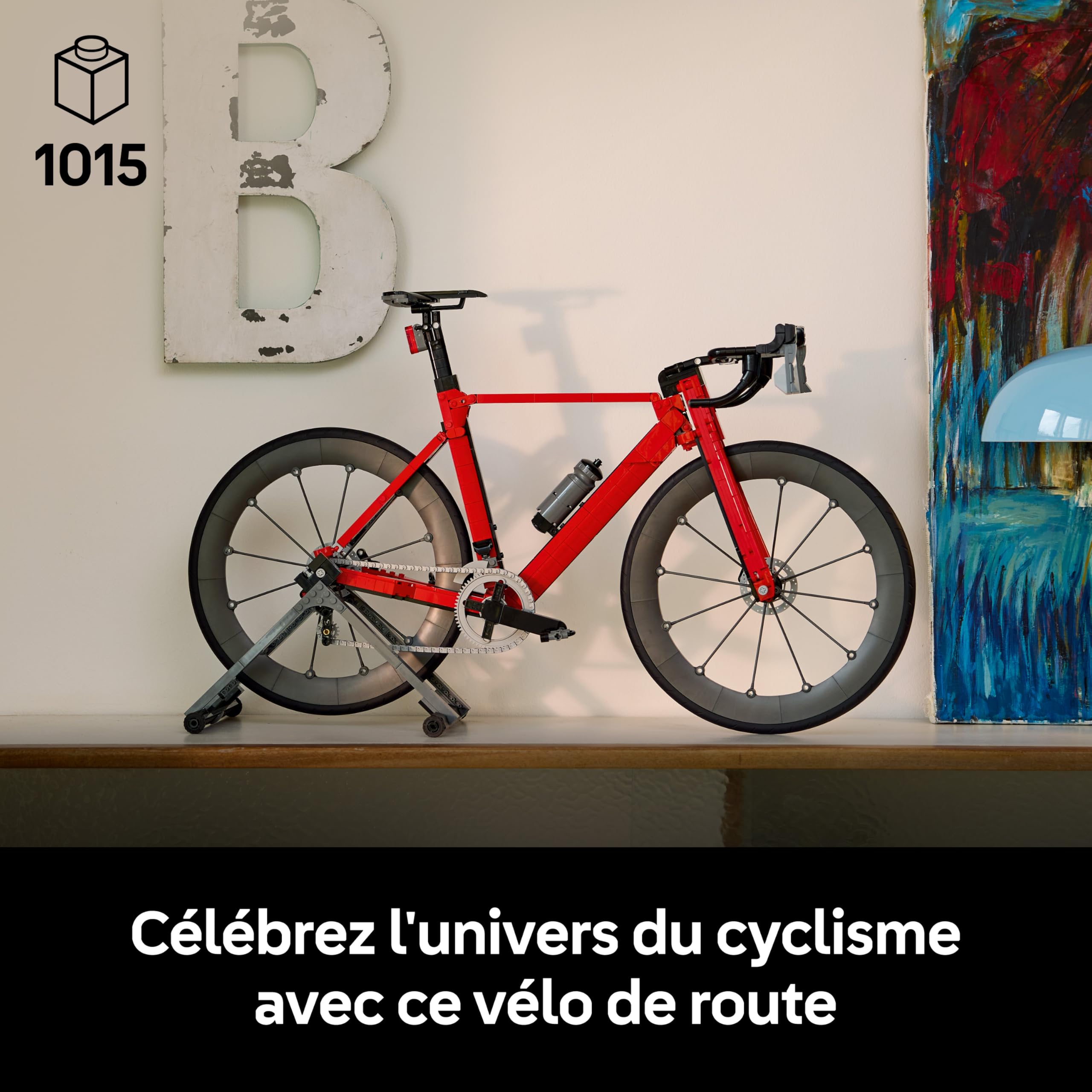 LEGO Icons Le Vélo de Route - Maquette DIY pour Adulte - Pneus en Caoutchouc, Dérailleurs & Support de Roue Arrière - Décoration de Bureau - Cadeau Sportif pour Fan de Cyclisme 11380
