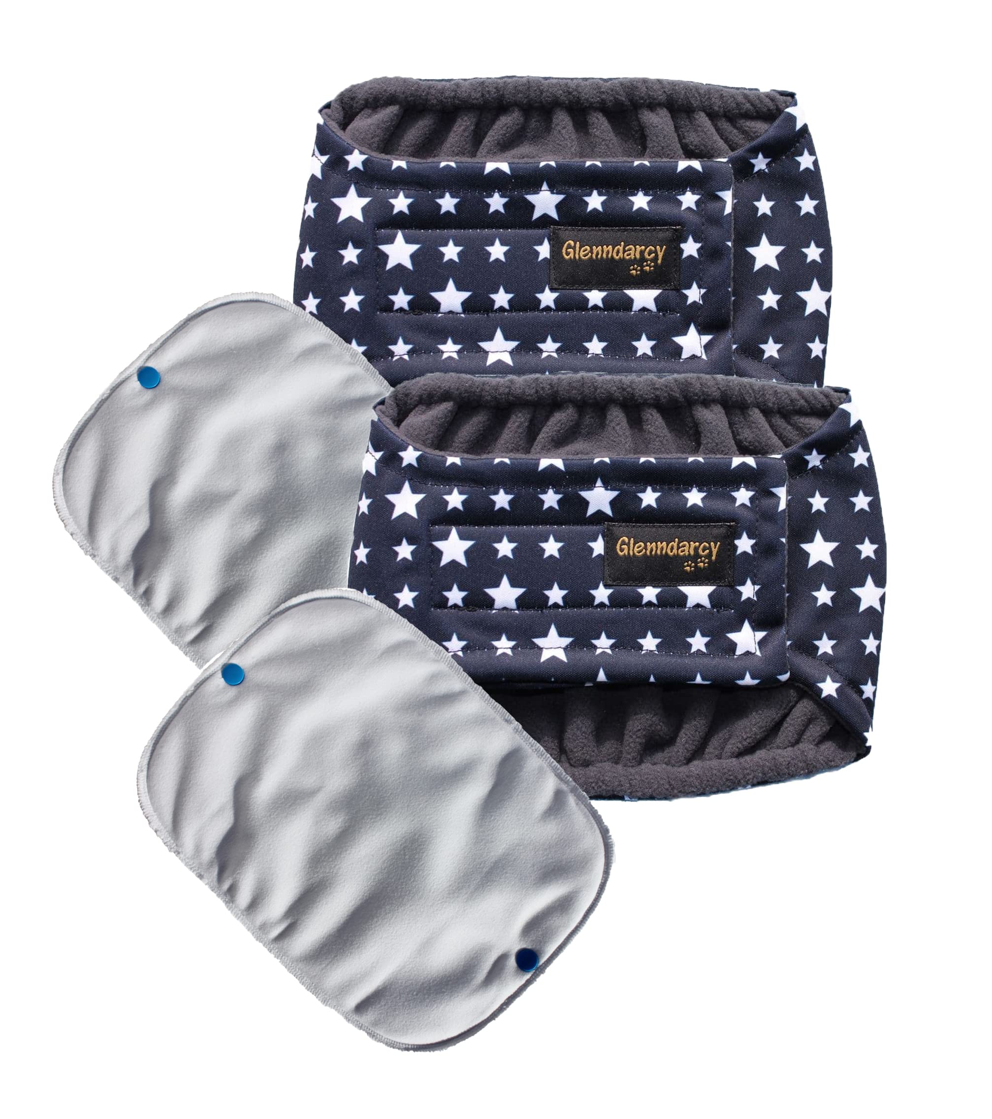 Glenndarcy Male Dog Belly Band - Marking - Blue Stars (2 Pack - Size XXL)