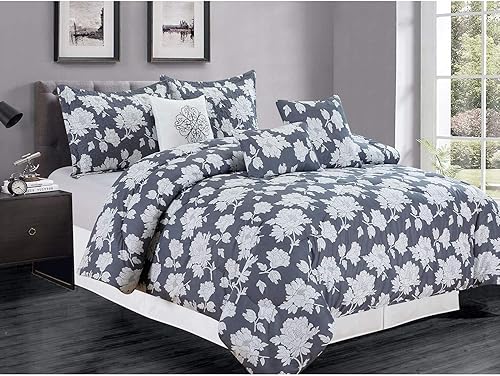 Miniatura 4 de Premius - Juego de edredón de 7 piezas, supersuave, tamaño grande y relleno (rosa, queen)