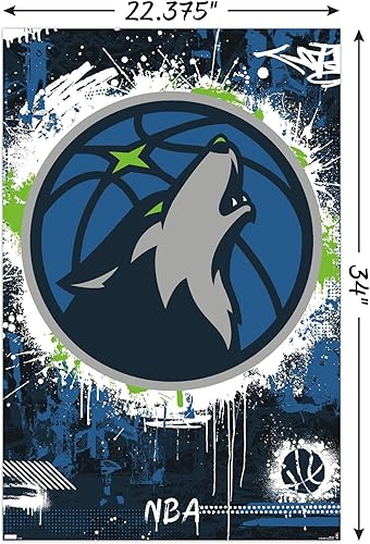 Miniatura 6 de Trends International NBA Minnesota Timberwolves - Póster de pared con logotipo Maximalist 23, 22.37 x 34.00 pulgadas, paquete de póster y clip