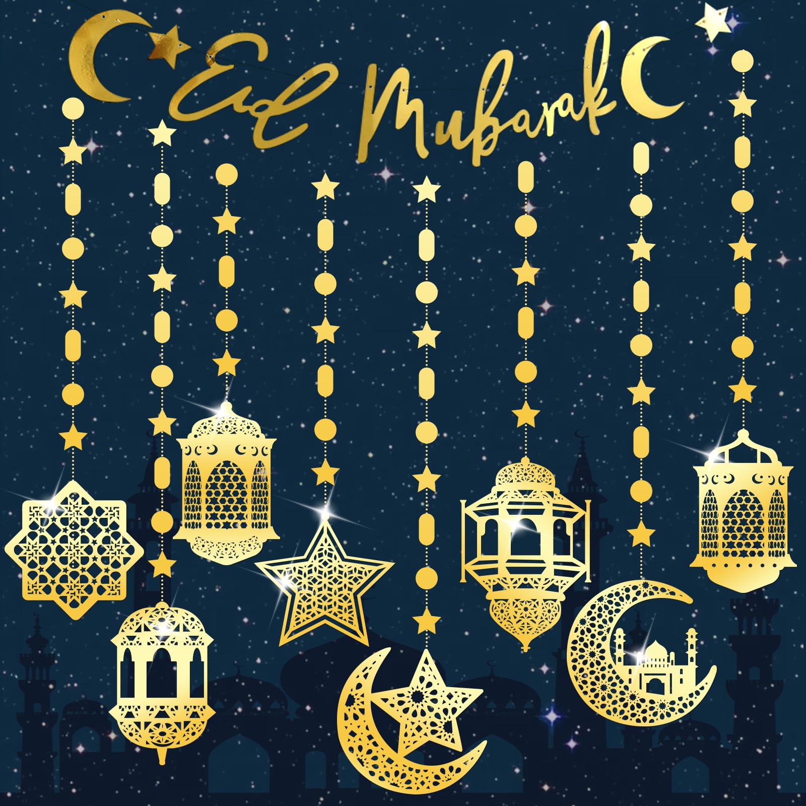 Islamico Di Eid Mubarak Con Colori D'acqua Lanterna Araba Ramadan Moschea Wallpaper Ramadan