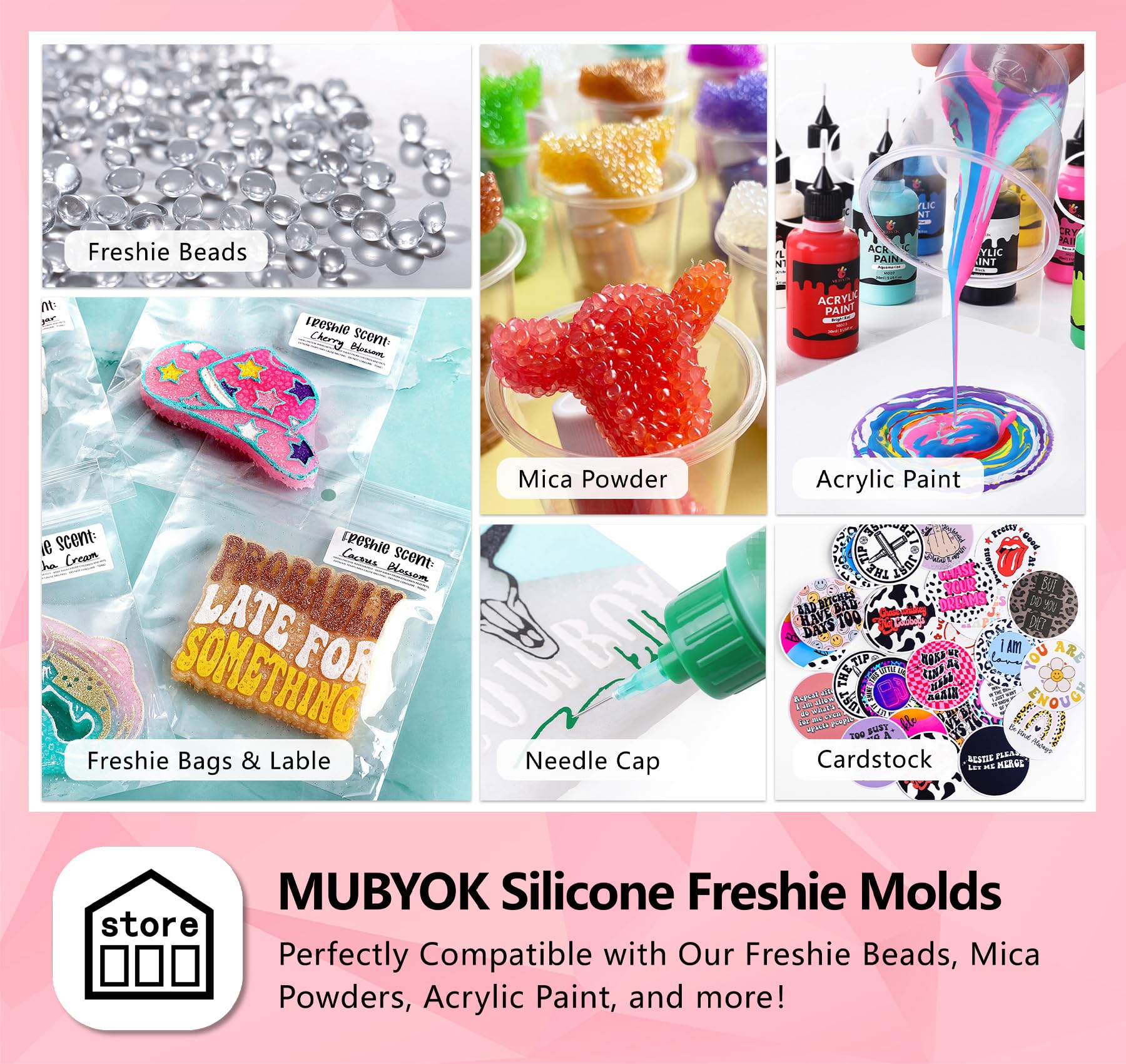 MUBYOK M351 - Molde de silicona con diseño de cruz de leopardo para hornear cuentas aromáticas para coche, suministros de freshie